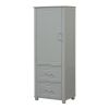 Tall Bathroom Storage Cabinet, Freestanding Storage Cabinet with Two Drawers and Adjustable Shelf, MDF Board with Painted Finish, Grey