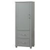 Tall Bathroom Storage Cabinet, Freestanding Storage Cabinet with Two Drawers and Adjustable Shelf, MDF Board with Painted Finish, Grey