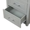 Tall Bathroom Storage Cabinet, Freestanding Storage Cabinet with Two Drawers and Adjustable Shelf, MDF Board with Painted Finish, Grey