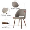 Modern Dining Chairs, Linen Accent Chair, Living Room Leisure Chairs, Upholstered Side Chair with Metal Legs for Dining Room Kitchen Vanity Patio Club