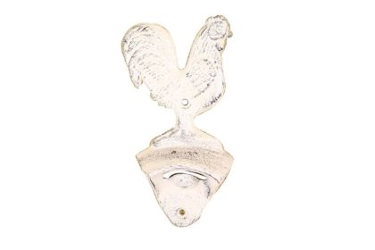 Whitewashed Cast Iron Rooster Bottle Opener 6