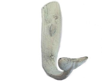 Whitewashed Cast Iron Whale Hook 6