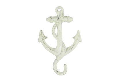 Whitewashed Cast Iron Anchor Hook 5