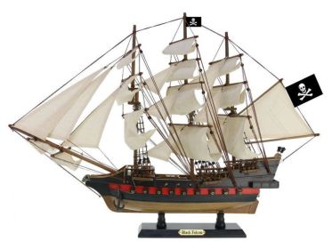 Wooden Captain Kidd's Black Falcon White Sails Limited Model Pirate Ship 26