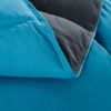 Traditional Microfiber Reversible 3 Piece Comforter Set in Blue/Grey