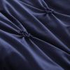 All Season Pleated Hypoallergenic Microfiber Reversible 3 Piece Comforter Set in Navy