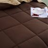 Traditional Microfiber Reversible 3 Piece Comforter Set in Brown