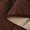 Traditional Microfiber Reversible 3 Piece Comforter Set in Brown