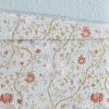 2 Piece Farmhouse Blue Teal Floral Vines Cotton Reversible Quilt Set