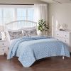 3 Piece Microfiber Beach Shells Coastal Reversible Quilt Set