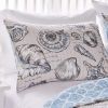 3 Piece Microfiber Beach Shells Coastal Reversible Quilt Set