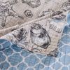 3 Piece Microfiber Beach Shells Coastal Reversible Quilt Set