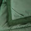 Traditional Microfiber Reversible 3 Piece Comforter Set in Green