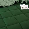 Traditional Microfiber Reversible 3 Piece Comforter Set in Green