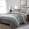 Animal Print Zebra Leopard Black White Lightweight Reversible Quilt Set