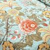 3 Piece FarmHouse Teal Floral Cotton Reversible Quilt Set