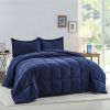 Navy 3 Piece Microfiber Reversible Comforter Set