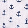 2 Piece Nautical Stripped/Anchors Reversible Microfiber Quilt Set Navy