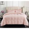 Pink 3 Piece Microfiber Reversible Comforter Set