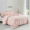 Pink 3 Piece Microfiber Reversible Comforter Set