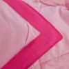 Traditional Microfiber Reversible 3 Piece Comforter Set in Pink