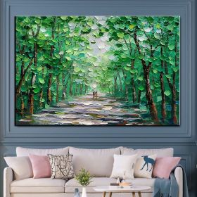 Oil Painting Handmade Hand Painted Wall Art Green Scenery Abstract Pictures Home Living Room hallway bedroom luxurious decorative painting (size: 50X70cm)