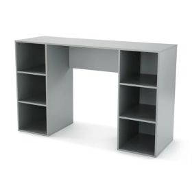 6-Cube Storage Computer Desk;  Gray | Canyon Walnut | True Black Oak | White (Color: Gray)