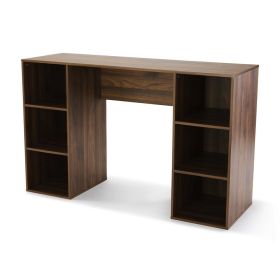 6-Cube Storage Computer Desk;  Gray | Canyon Walnut | True Black Oak | White (Color: Canyon Walnut)