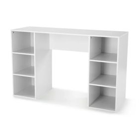 6-Cube Storage Computer Desk;  Gray | Canyon Walnut | True Black Oak | White (Color: White)