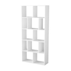 12 Cube Shelf Bookcase; Espresso and White (Color: White)