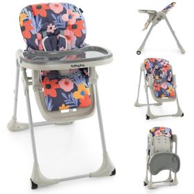 3-In-1 Convertible Baby High Chair for Toddlers (Color: Purple)