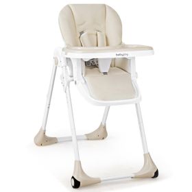 3-In-1 Convertible Baby High Chair for Toddlers (Color: Beige)