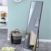 Black Solid Wood Frame Full-length Mirror, Dressing Mirror, Bedroom Home Porch, Decorative Mirror, Clothing Store, Floor Mounted Large Mirror, Wall Mo