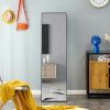 Black Solid Wood Frame Full-length Mirror, Dressing Mirror, Bedroom Home Porch, Decorative Mirror, Clothing Store, Floor Mounted Large Mirror, Wall Mo