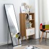 Black Solid Wood Frame Full-length Mirror, Dressing Mirror, Bedroom Home Porch, Decorative Mirror, Clothing Store, Floor Mounted Large Mirror, Wall Mo