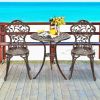 Patio Balcony Stylish Cast Aluminum Bistro Bar Table  Chair 3 Pcs Set