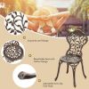 Patio Balcony Stylish Cast Aluminum Bistro Bar Table  Chair 3 Pcs Set